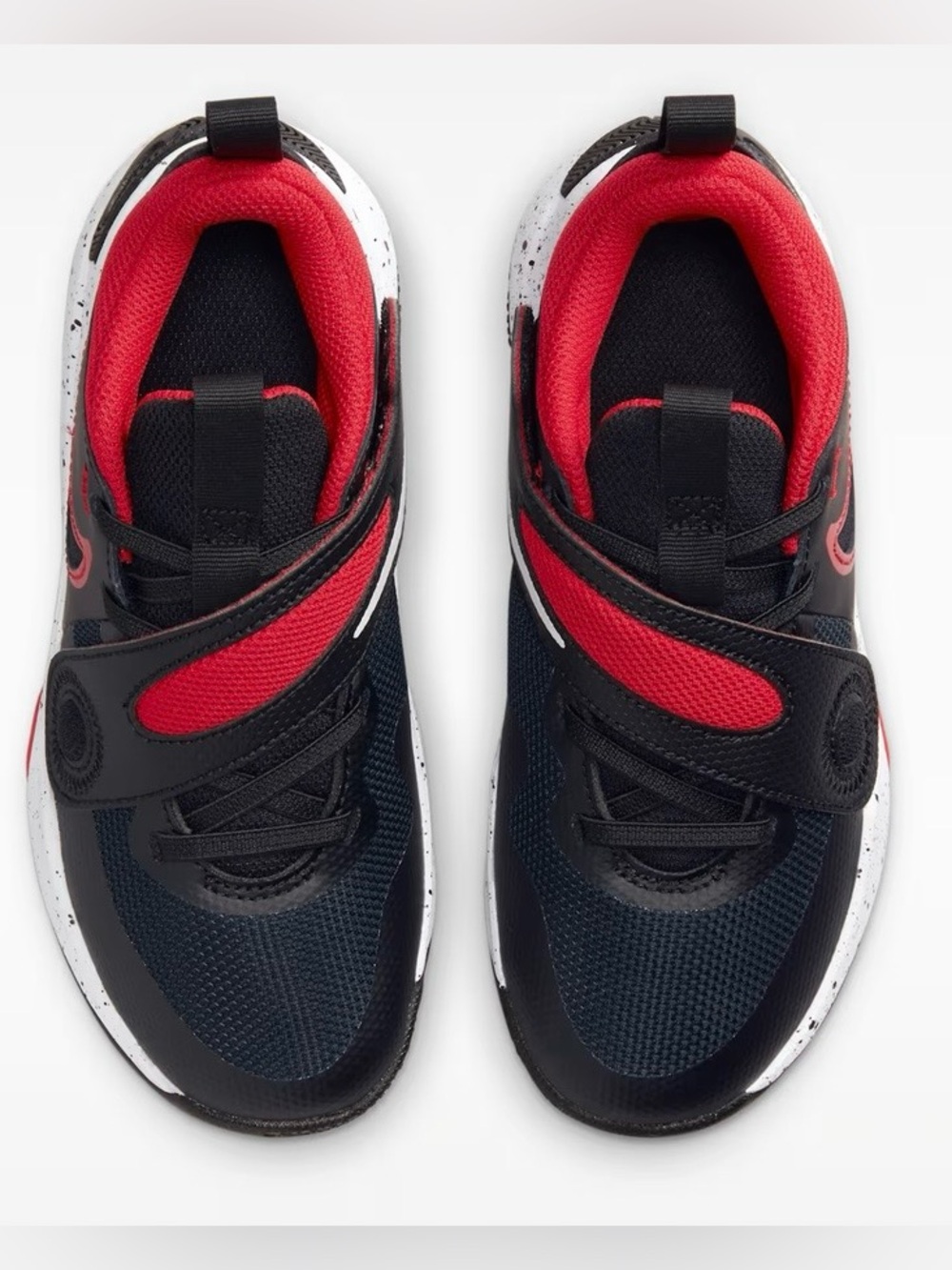 Nike Kids Black and Red Hook-and-Loop Sneakers/ Team Hustle D 11 (PS)